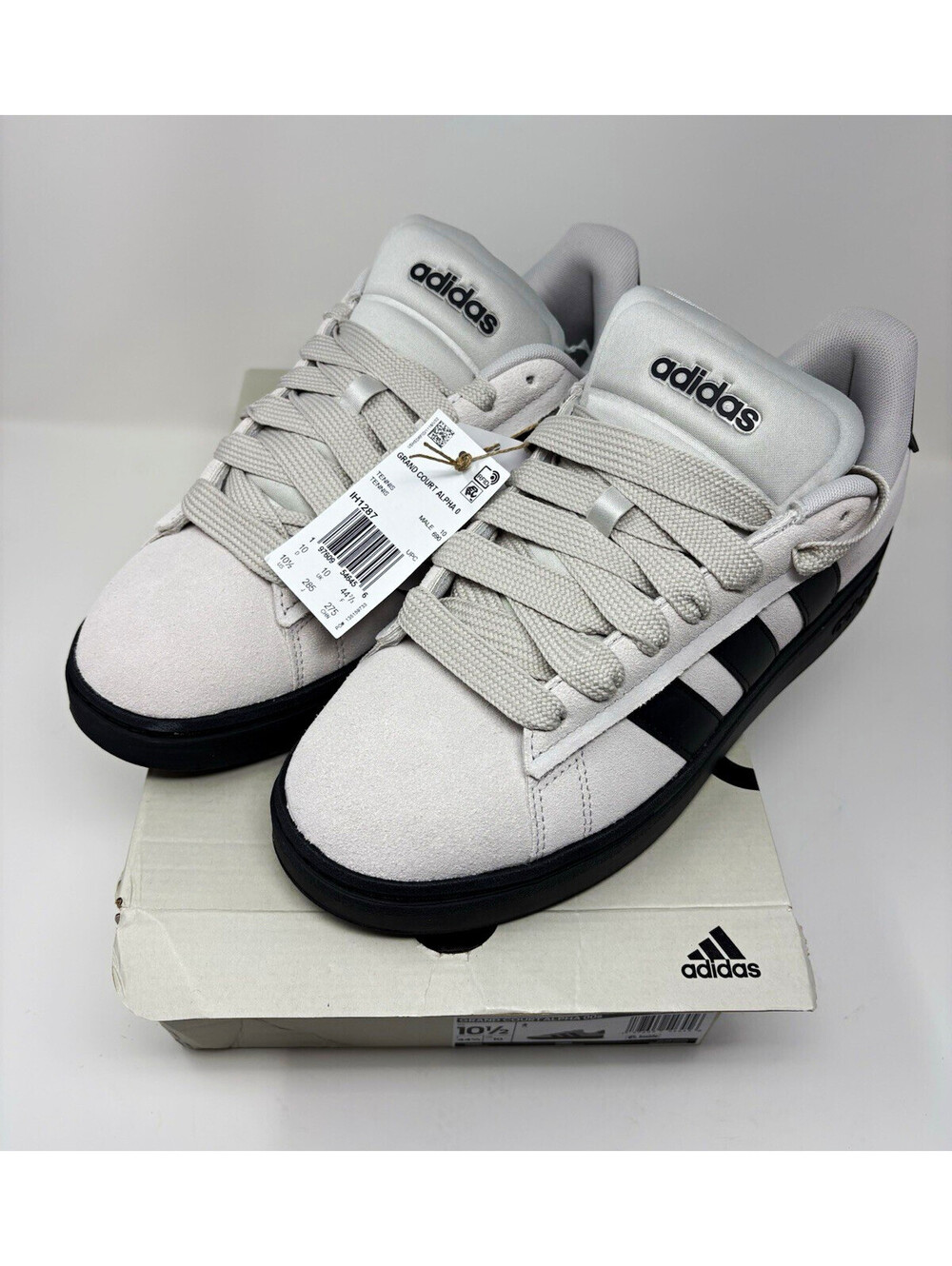adidas Grand Court Alpha 00s Men's Sneakers Gray/Black IH1287 size 10.5 NEW
